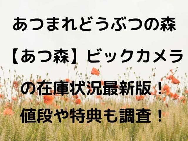 あつ森 ビックカメラの在庫状況最新版 値段や特典も調査 Geinou Blog