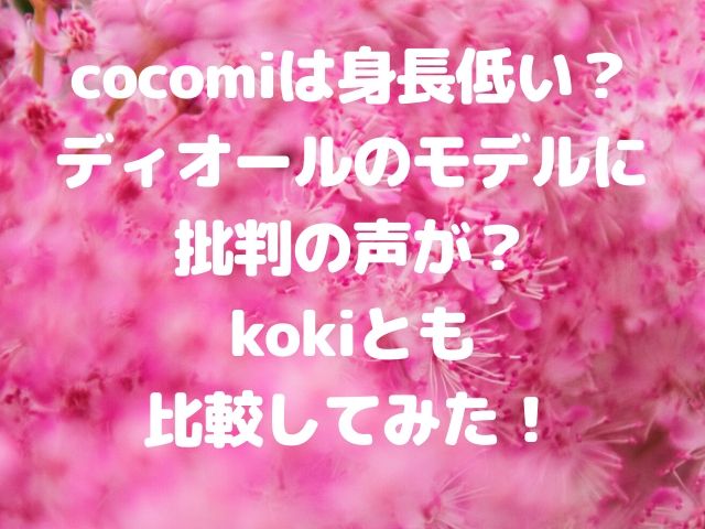 Cocomiは身長低い ディオールのモデルに批判の声が Kokiとも比較してみた Geinou Blog